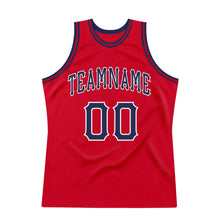 Laden Sie das Bild in den Galerie-Viewer, Custom Red Navy-White Authentic Throwback Basketball Jersey
