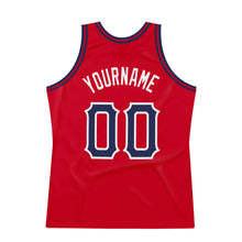 Laden Sie das Bild in den Galerie-Viewer, Custom Red Navy-White Authentic Throwback Basketball Jersey
