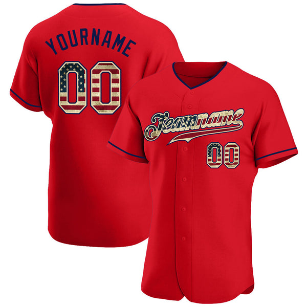 Cheap Custom Navy USA Flag-Red Authentic Baseball Jersey Free Shipping –  CustomJerseysPro