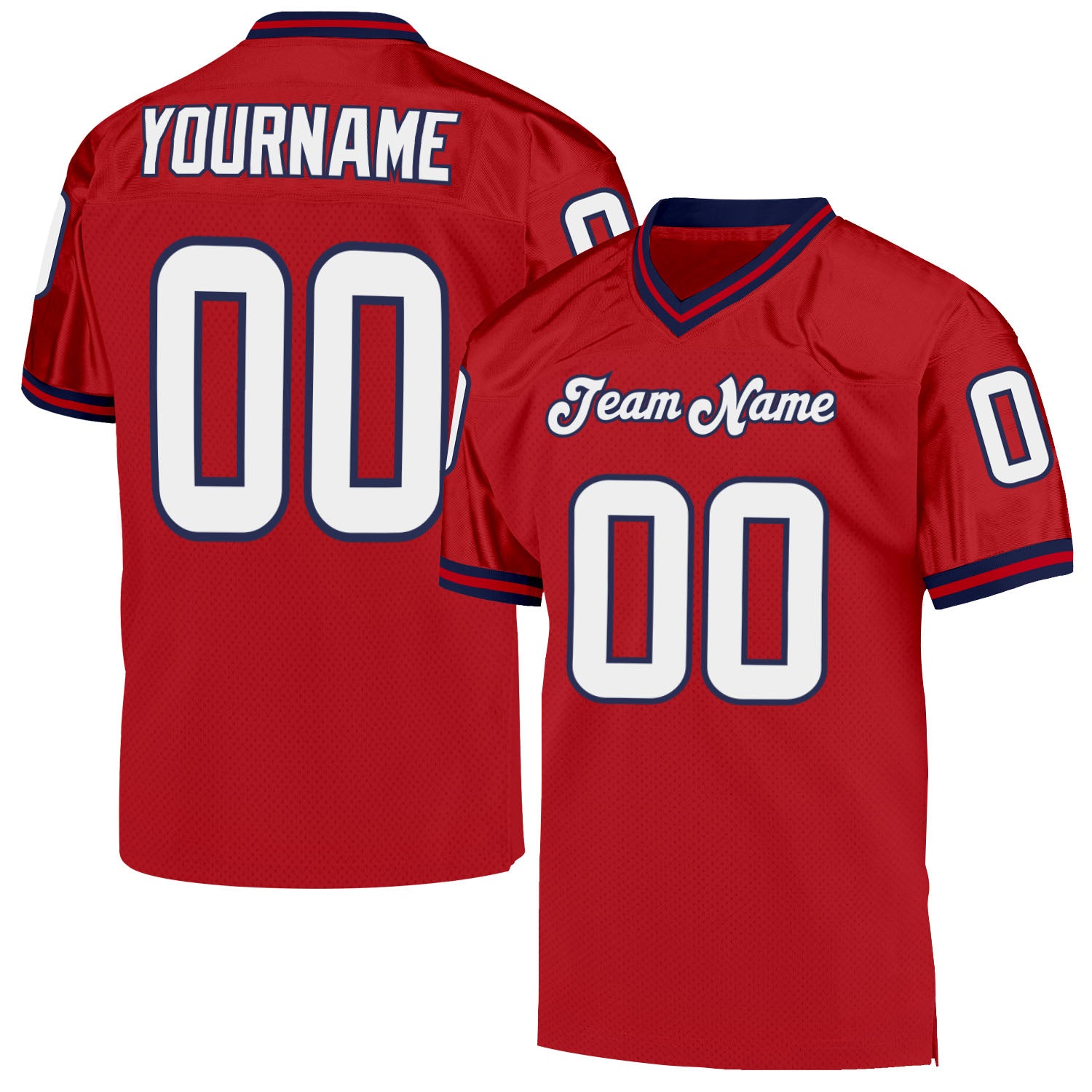 Cheap Custom White Red-Navy Mesh Authentic Throwback Football Jersey Free  Shipping – CustomJerseysPro