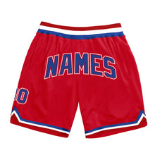 Загрузить изображение в средство просмотра галереи, Custom Red Royal-White Authentic Throwback Basketball Shorts
