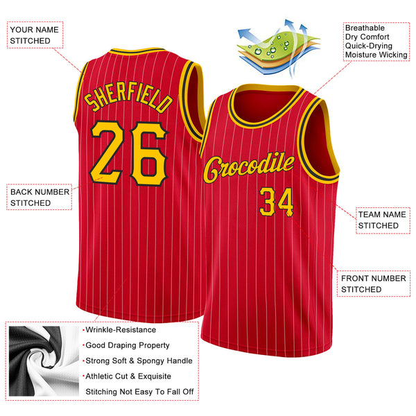 Cheap Custom Gray Gold-Red Authentic Throwback Basketball Jersey Free  Shipping – CustomJerseysPro