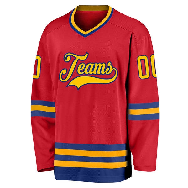 Cheap Custom Navy Red-Gold Hockey Jersey Free Shipping – CustomJerseysPro