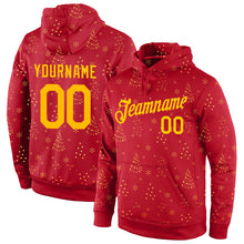 Загрузить изображение в средство просмотра галереи, Custom Stitched Red Gold Christmas 3D Sports Pullover Sweatshirt Hoodie
