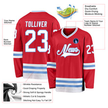 Charger l&#39;image dans la galerie, Custom Red White-Light Blue Hockey Jersey
