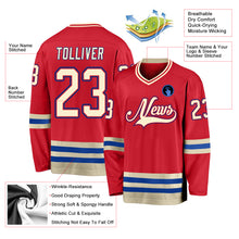 Charger l&#39;image dans la galerie, Custom Red Cream-Royal Hockey Jersey
