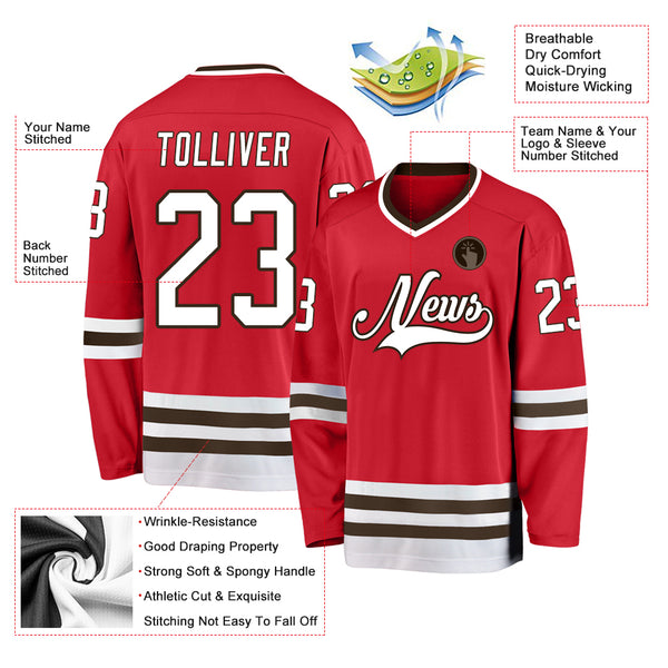 Cheap Custom Red Gold-White Hockey Jersey Free Shipping – CustomJerseysPro