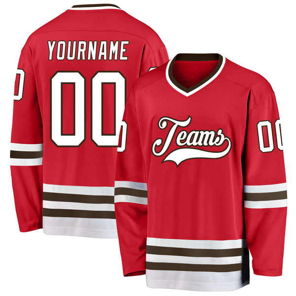 EC-EF022 Custom Your Hockey Jerseys (Any Logo Any Number Any Name)Red