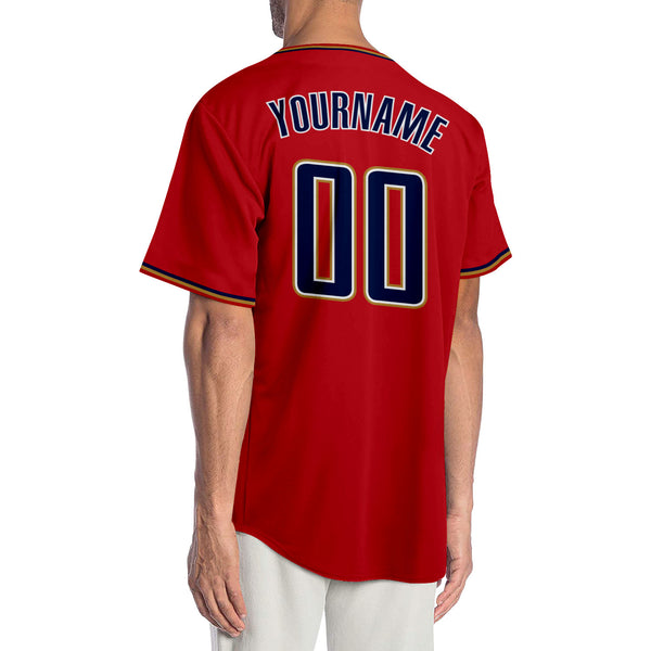 Cheap Custom Red Navy-Old Gold Authentic Baseball Jersey Free Shipping –  CustomJerseysPro