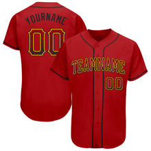 Charger l&#39;image dans la galerie, Custom Red Black-Gold Authentic Drift Fashion Baseball Jersey
