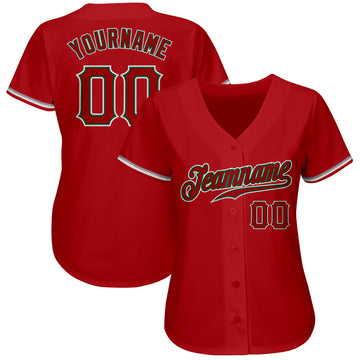 Custom Red Red-Kelly Green Authentic Baseball Jersey