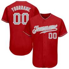 Charger l&#39;image dans la galerie, Custom Red Gray-White Authentic Baseball Jersey
