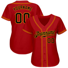 Charger l&#39;image dans la galerie, Custom Red Black-Gold Authentic Baseball Jersey
