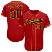 Charger l&#39;image dans la galerie, Custom Red Black-Gold Authentic Baseball Jersey
