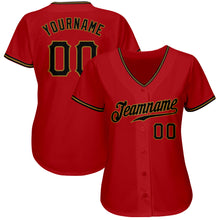 Charger l&#39;image dans la galerie, Custom Red Black-Old Gold Authentic Baseball Jersey
