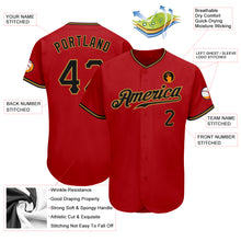 Charger l&#39;image dans la galerie, Custom Red Black-Old Gold Authentic Baseball Jersey
