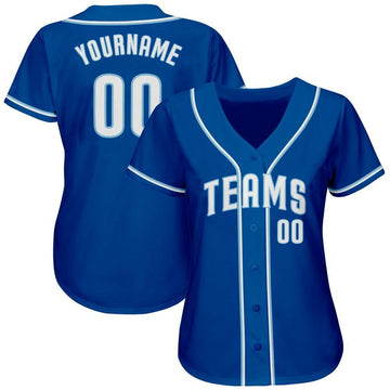 Custom Royal White-Light Blue Authentic Baseball Jersey