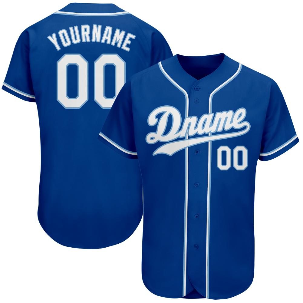 Custom Royal White-Light Blue Authentic Baseball Jersey – CustomJerseysPro