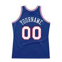 Laden Sie das Bild in den Galerie-Viewer, Custom Royal White-Red Authentic Throwback Basketball Jersey
