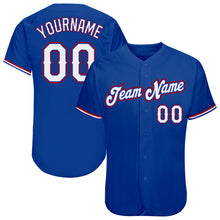 Load image into Gallery viewer, Custom Royal White-Red Authentic Baseball Jersey
