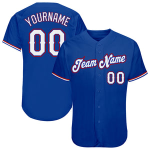 Custom Royal White-Red Authentic Baseball Jersey