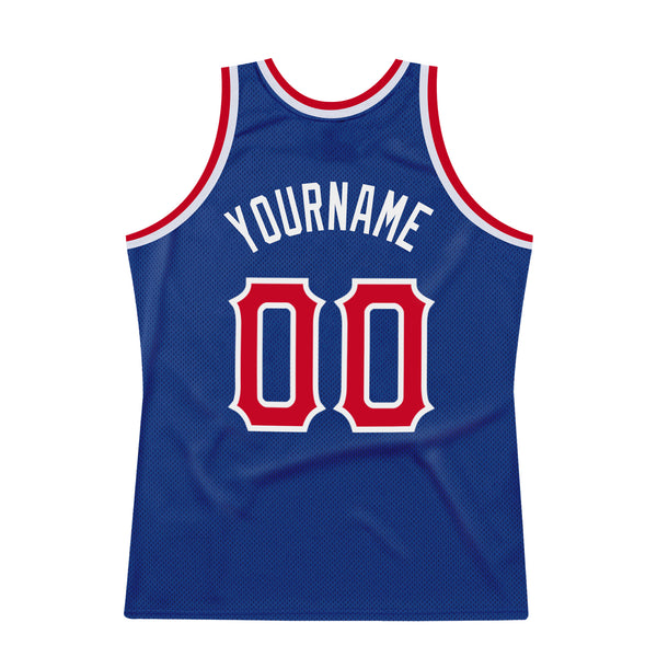 Sale Build Red Basketball Authentic White Throwback Jersey Royal –  CustomJerseysPro