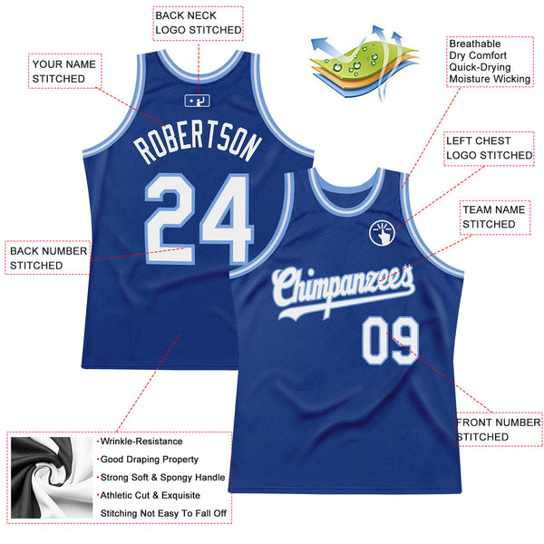 Sale Build Light Blue Basketball Authentic Royal Throwback Jersey White –  CustomJerseysPro