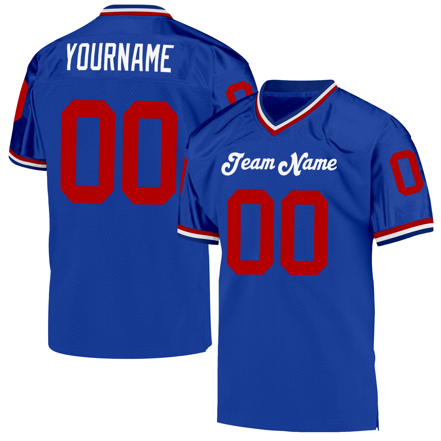 Custom Royal Red-White Mesh Authentic Football Jersey – CustomJerseysPro