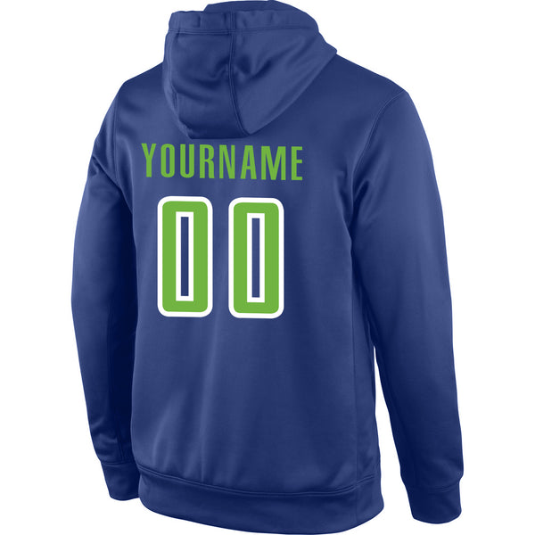 Cheap Custom Stitched Royal Neon Green White Sports Pullover