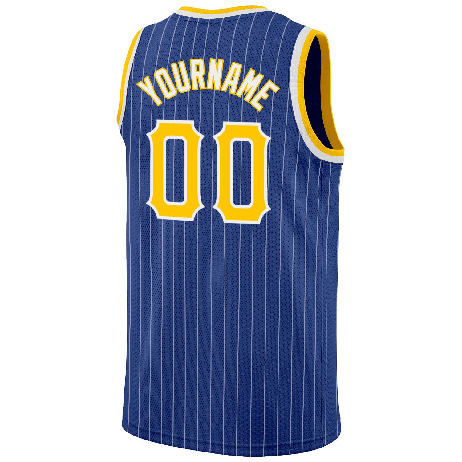 Custom Maroon White Pinstripe Navy-Gold Authentic Basketball Jersey Discount