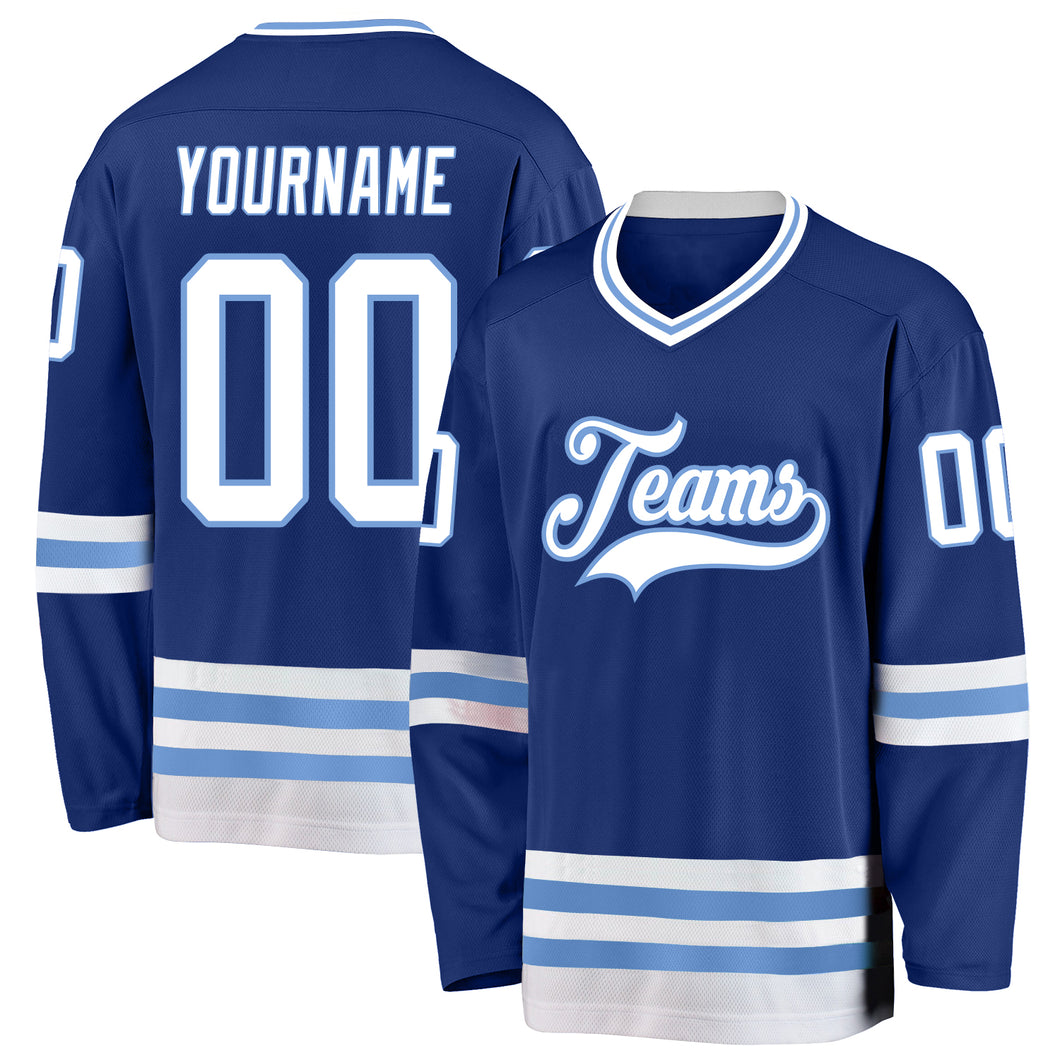 Cheap Custom Royal White-Light Blue Hockey Jersey Free Shipping –  CustomJerseysPro