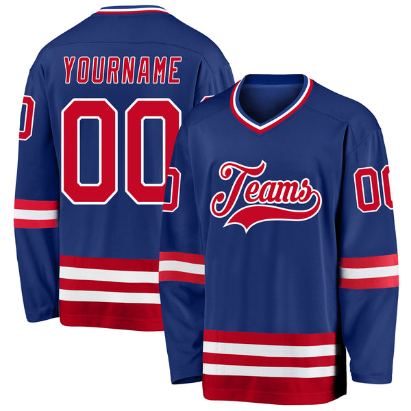 Cheap Custom Royal Pink-White Hockey Jersey Free Shipping