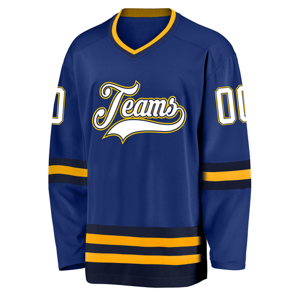 Cheap Custom Navy Red-Gold Hockey Jersey Free Shipping – CustomJerseysPro