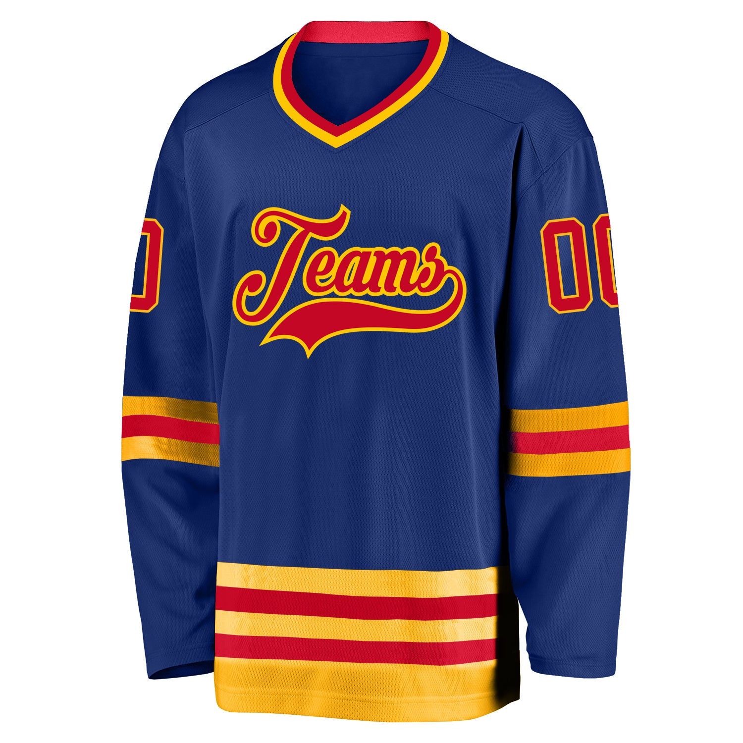 Cheap Custom Royal Red-Gold Hockey Jersey Free Shipping