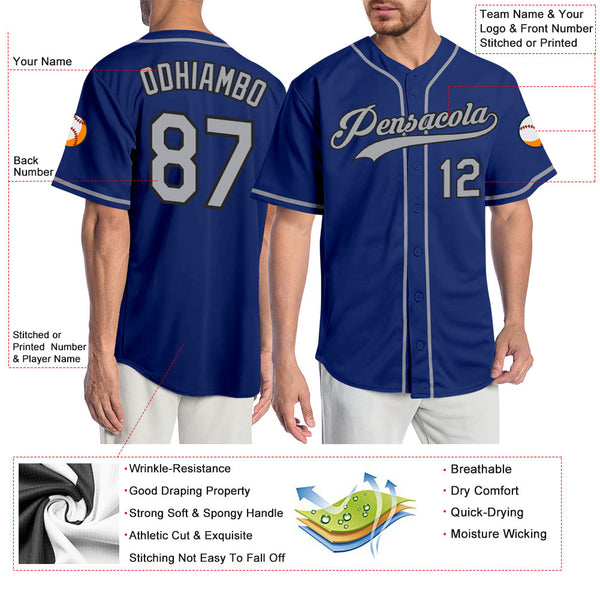 Cheap Custom Royal Royal-Orange Authentic Baseball Jersey Free Shipping –  CustomJerseysPro