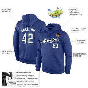 Custom Stitched Royal White-Light Blue Sports Pullover Sweatshirt Hoodie