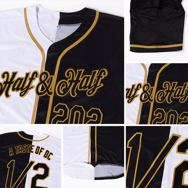 Black and White Half and Half Baseball Jersey 