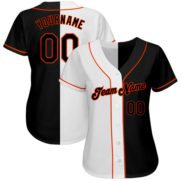 Custom Softball Jersey White Orange Pinstripe Orange-Black - Personalized  Your Name, Number, Logo