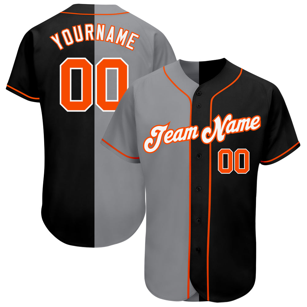 Custom Orange Black-White Authentic Split Fashion Baseball Jersey –  ZhongXingHuiTian