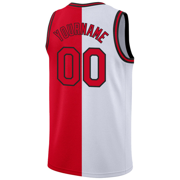 Cheap Custom White Red-Black Authentic Split Fashion Basketball Jersey Free  Shipping – CustomJerseysPro