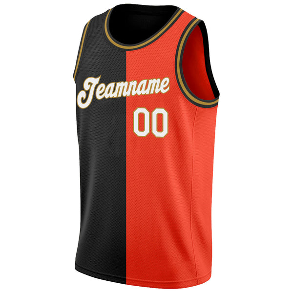 Cheap Custom Orange White-Black Authentic Split Fashion Basketball Jersey  Free Shipping – CustomJerseysPro