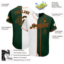 Load image into Gallery viewer, Custom White Green-Orange Authentic Split Fashion Baseball Jersey
