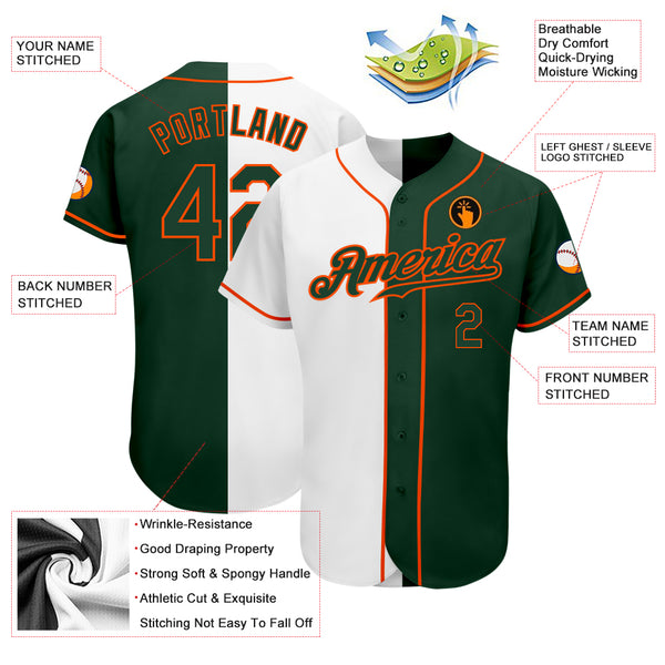 Cheap Custom Brown Kelly Green-White Authentic Baseball Jersey Free  Shipping – CustomJerseysPro