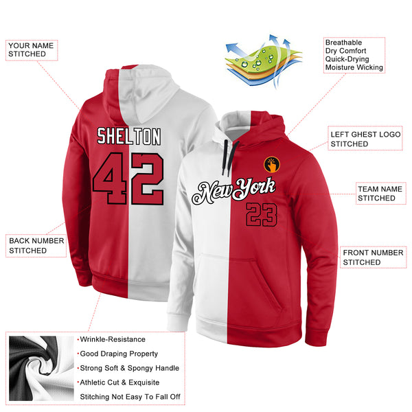 Cheap Custom Stitched Red Red-White Sports Pullover Sweatshirt Hoodie Free  Shipping – CustomJerseysPro