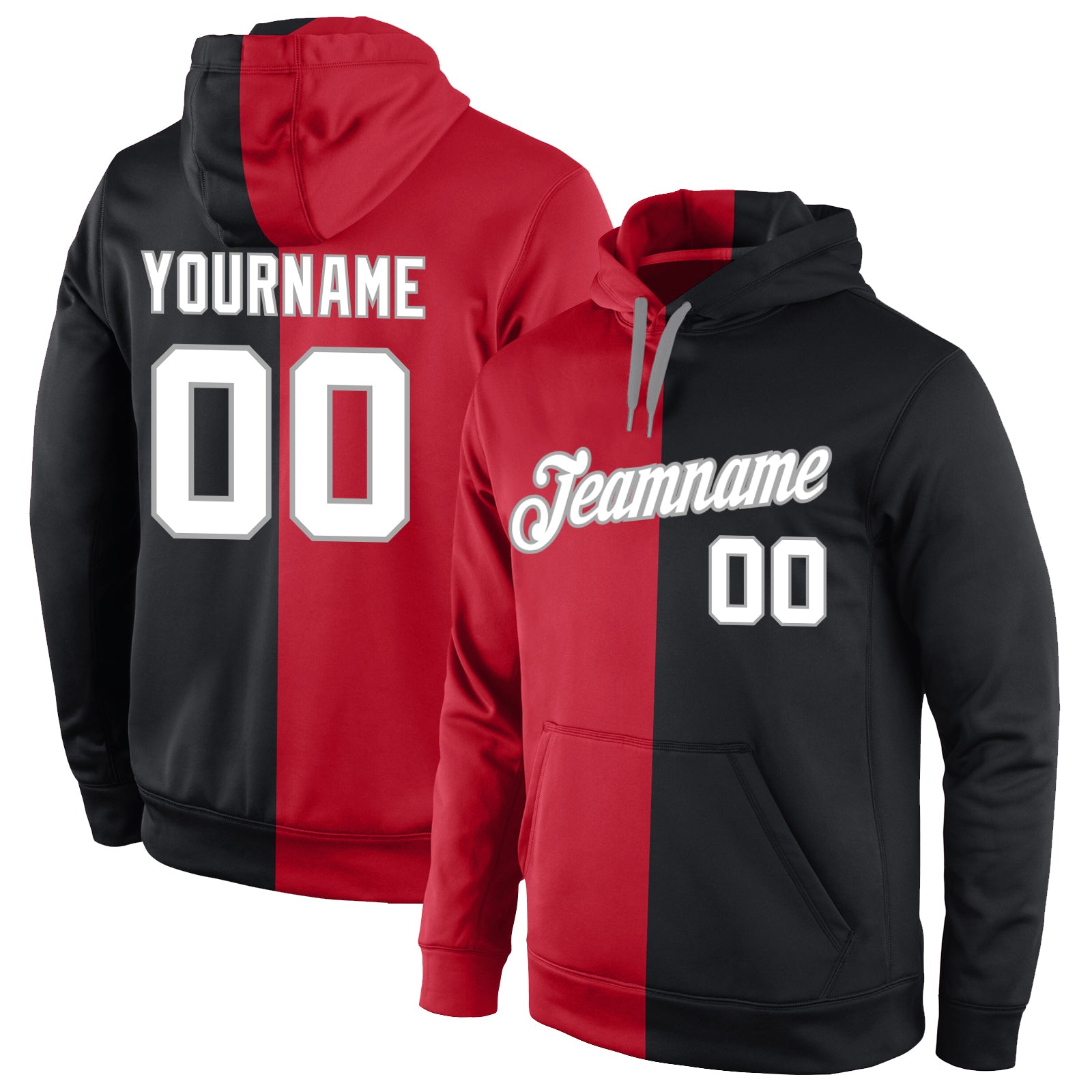 Cheap Custom Stitched Red White-Black Split Fashion Sports Pullover  Sweatshirt Hoodie Free Shipping – CustomJerseysPro