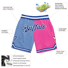 Load image into Gallery viewer, Custom Light Blue Royal-Pink Authentic Throwback Split Fashion Basketball Shorts
