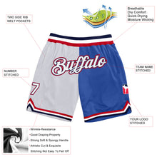 Charger l&#39;image dans la galerie, Custom Blue White-Red Authentic Throwback Split Fashion Basketball Shorts
