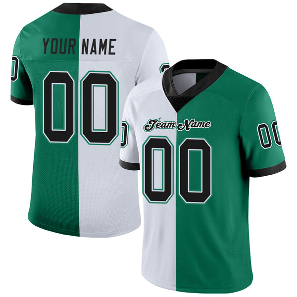 Cheap Custom Kelly Green Black-White Mesh Split Fashion Football Jersey  Free Shipping – CustomJerseysPro