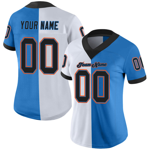 Cheap Custom Black Pink-Light Blue Mesh Authentic Football Jersey Free  Shipping – CustomJerseysPro