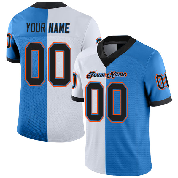 Cheap Custom Powder Blue Black-White Mesh Split Fashion Football Jersey  Free Shipping – CustomJerseysPro